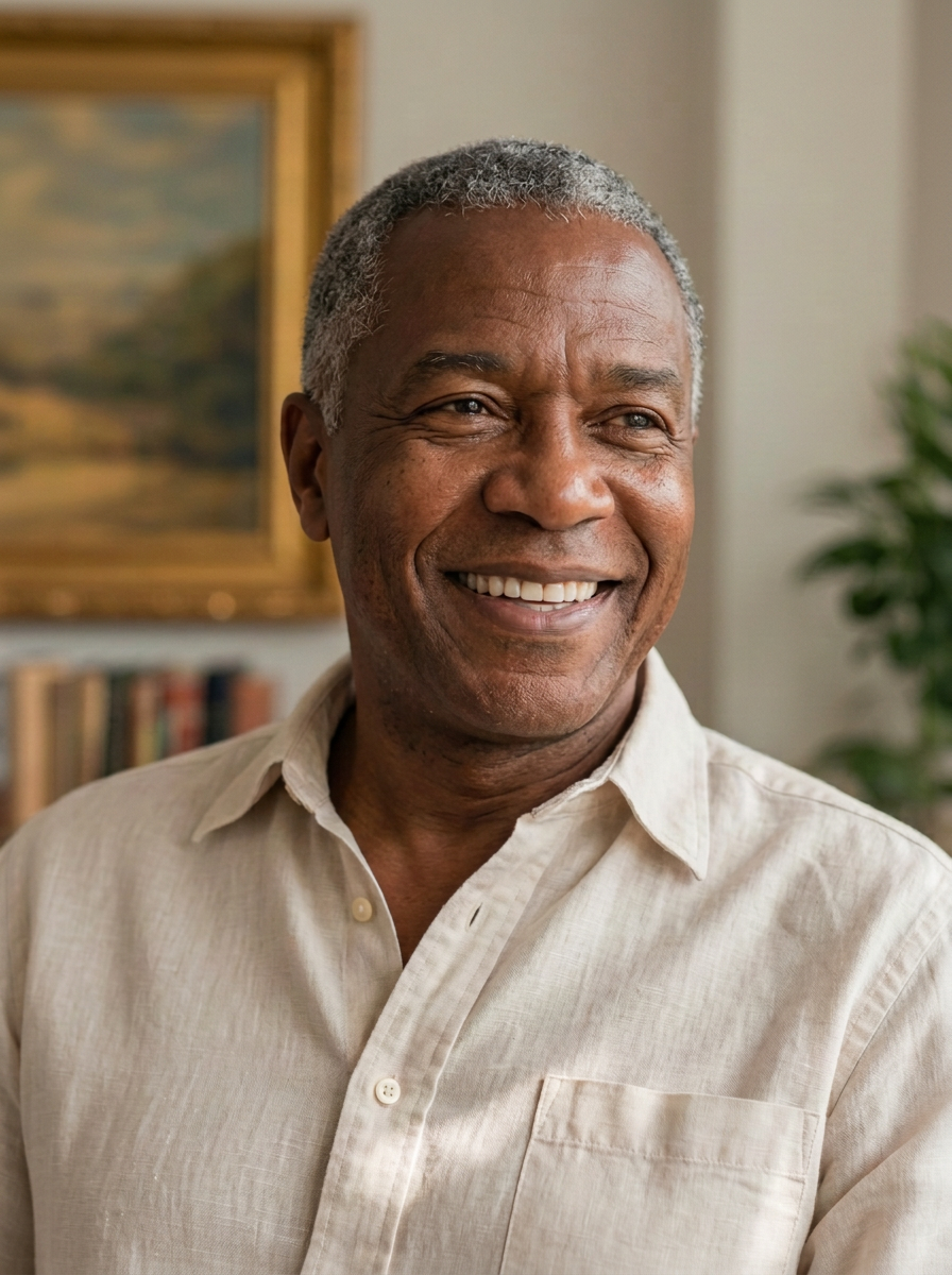 An African American man in his early sixties smiling warmly